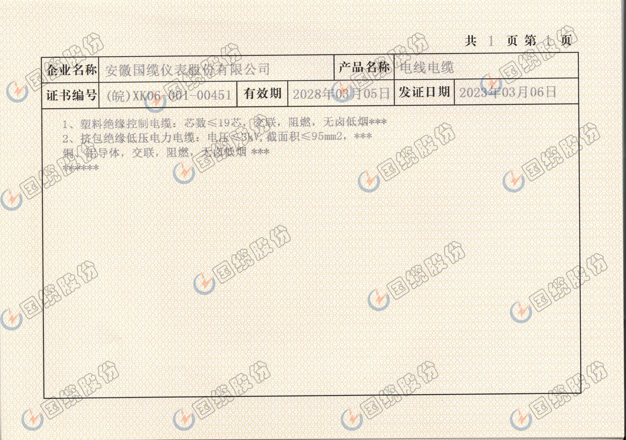 生产许可证内容页